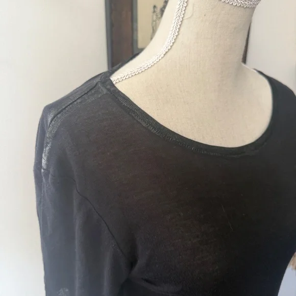 ZADIG & VOLTAIRE Black Metallic Detail Tee S - Picture 5 of 6